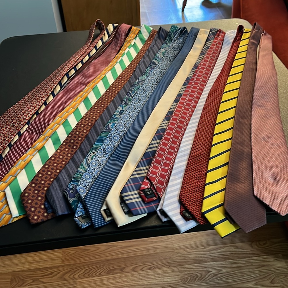 Men’s Extra Long Ties Various Brands Bundle of 18 Ties